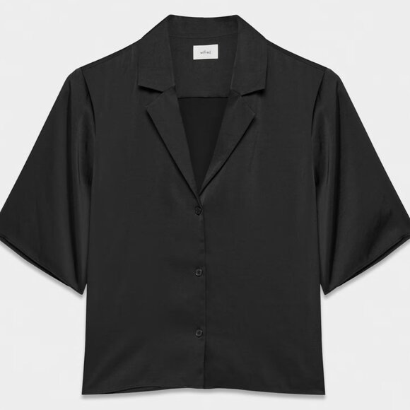 Aritzia Wilfred Beso Shirt | SATIN BLACK | Size L - Picture 1 of 5